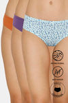 Zivame Anti-Microbial Low Rise Full Coverage Bikini Panty (Pack of 3) - Multicolor — thumbnail 1